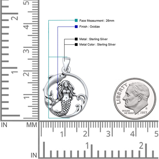 Mermaid & Dolphin Pendant