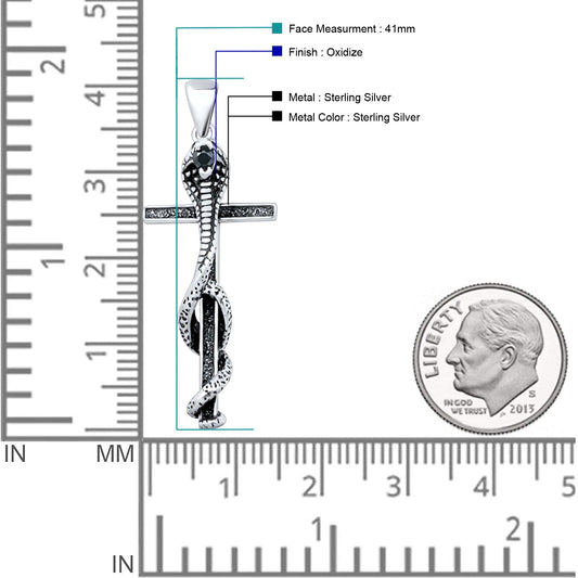 Cobra Snake Cross Pendant