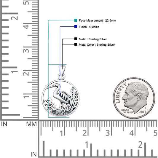 Stork Filigree Pendant