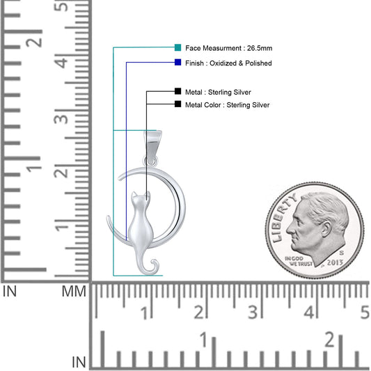 Crescent Moon Cat Pendant