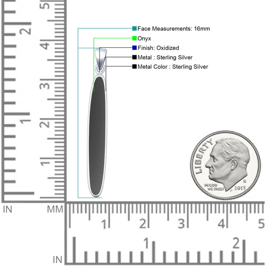 Oval Black Onyx Stick Pendant