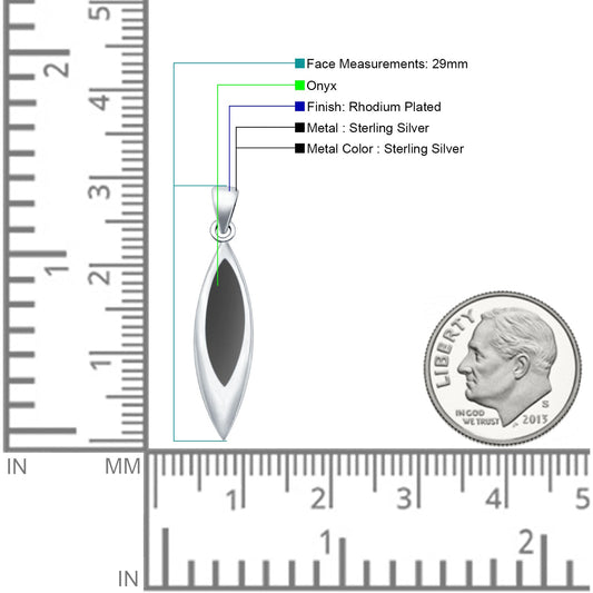 Marquise Black Onyx Solitaire Pendant