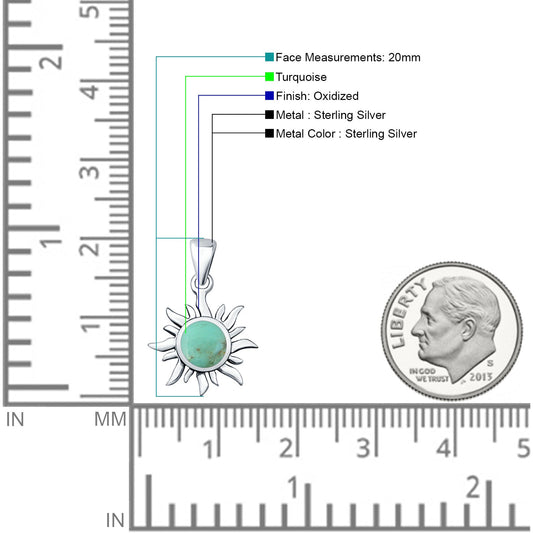 Oxidized Sun Pendant