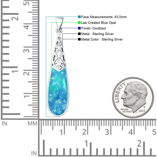 Oxidized Pear Dangle Drop Pendant