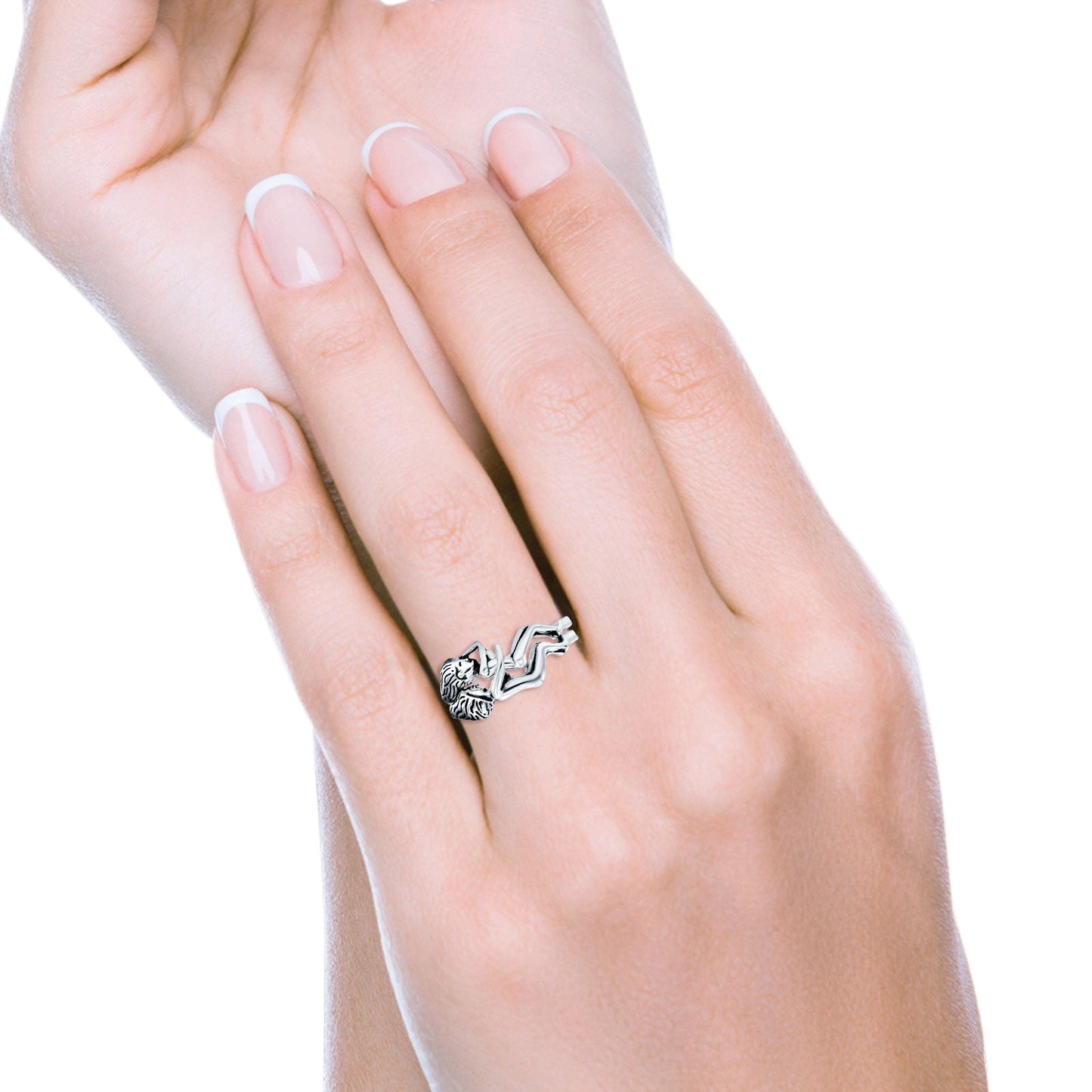 Lovers Oxidized Band Thumb Ring (9mm)