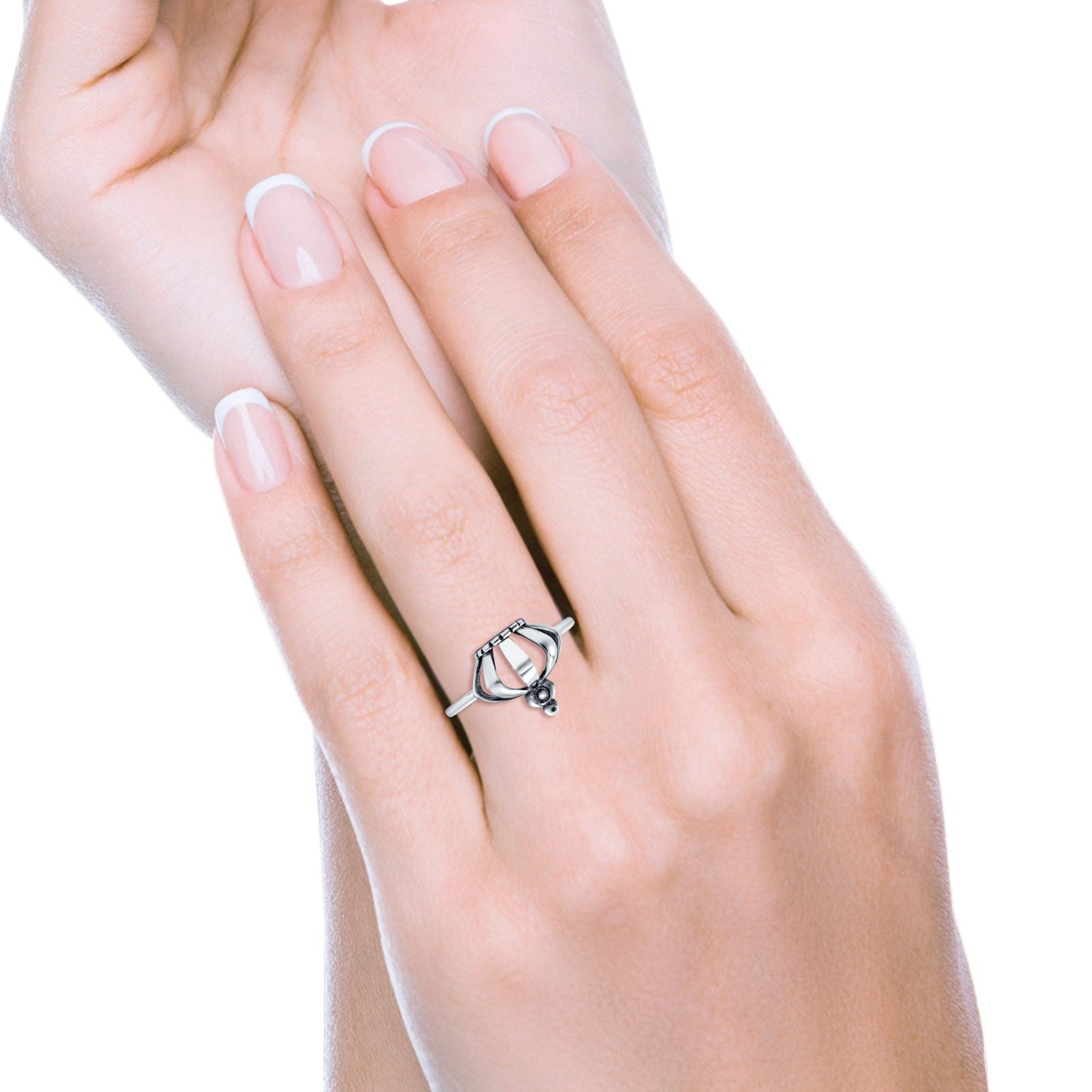 Royal Crown Oxidized Band Thumb Ring (11mm)
