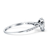 Heart Shaped Cluster Diamond Wedding Ring 14K Gold 0.20ct
