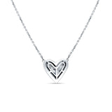 Heart Pendant Diamond Necklace 14K Gold 0.07ct