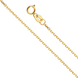 14K Yellow Gold Hand bag Slider for Mix&Match Pendant 10mmX10mm With 16 Inch To 22 Inch 0.9MM Width Angle Cut Round Rolo Chain Necklace