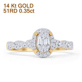Infinity Twisted 0.35ct Diamond Oval Engagement Ring 14K Gold