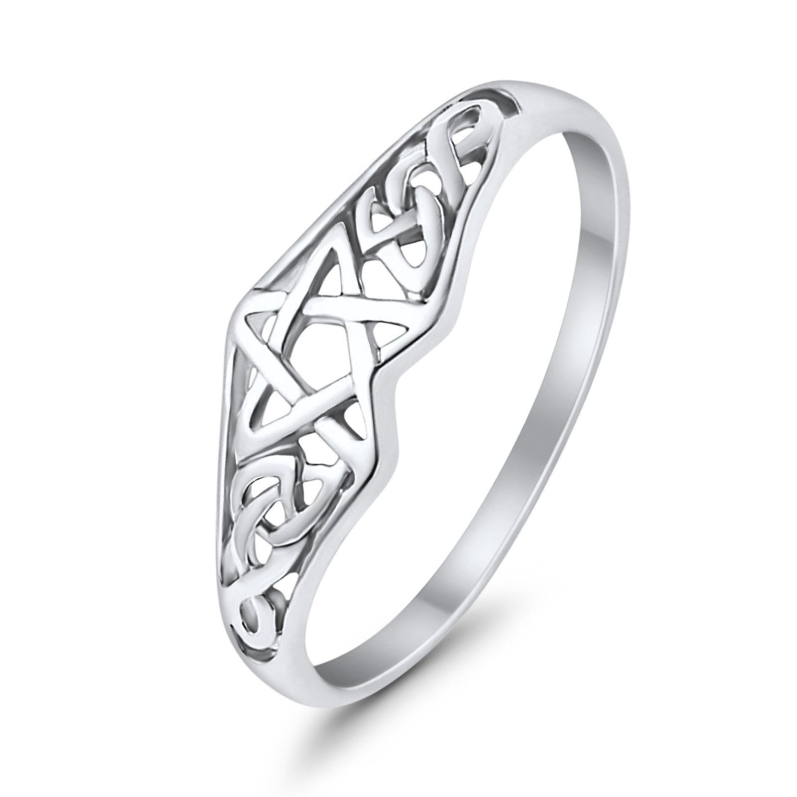 Pentagram Star Celtic Filigree Design Ring