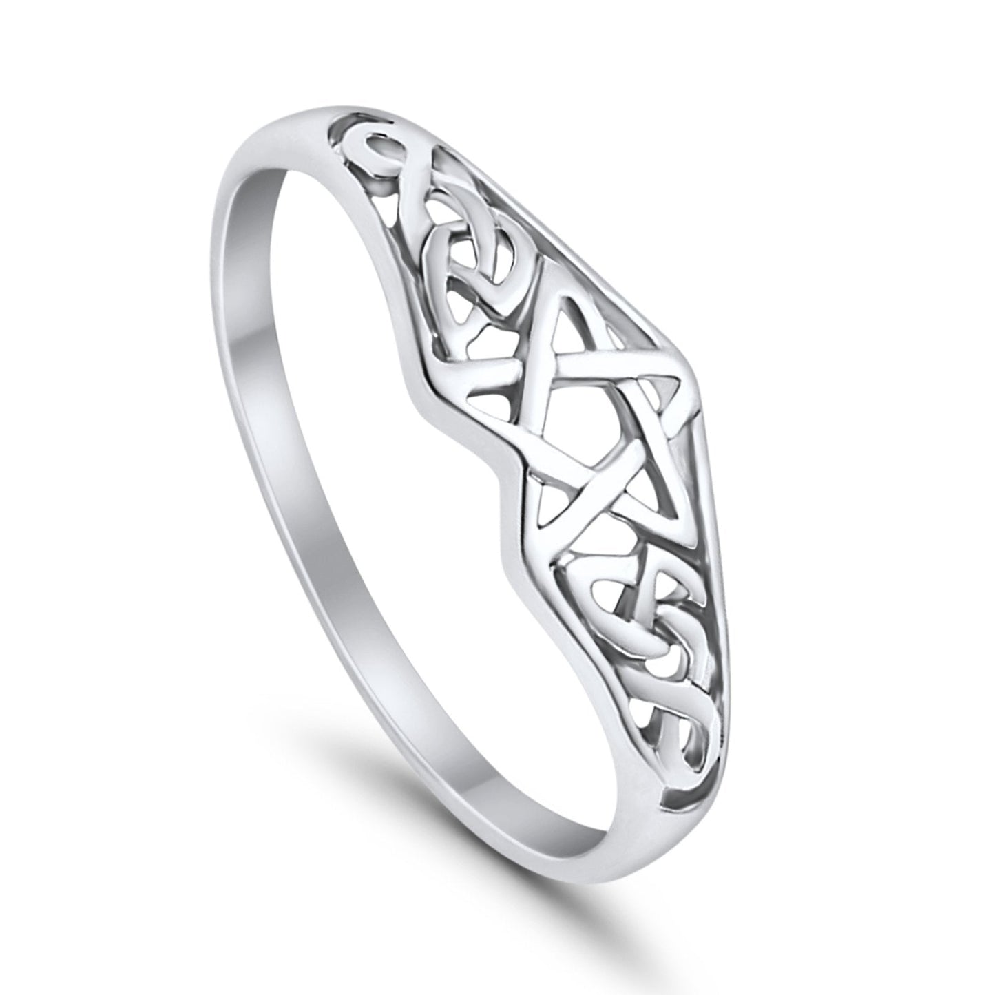 Pentagram Star Celtic Filigree Design Ring