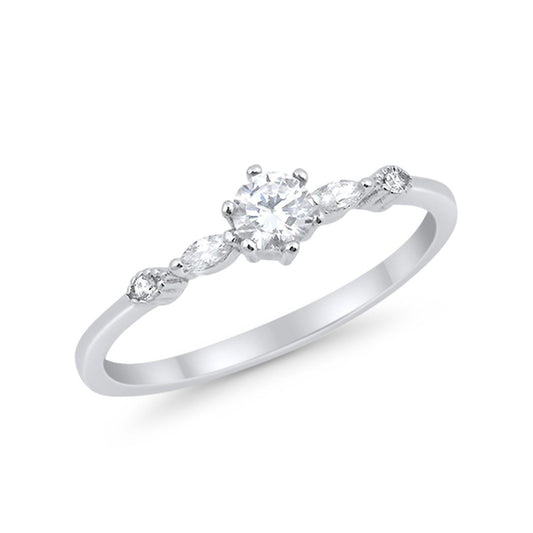 Petite Dainty Engagement Ring Marquise Simulated CZ