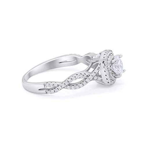 Infinity Twisted Shank Wedding Ring Simulated Cubic Zirconia