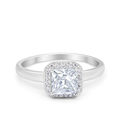 Princess Cut Simulated CZ Wedding Ring