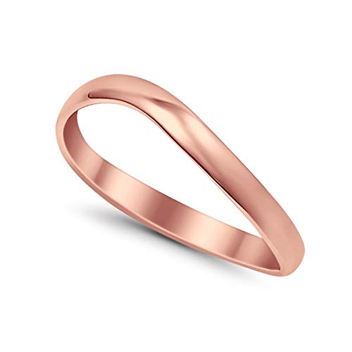 Thumb Curve Band Ring Rose Tone