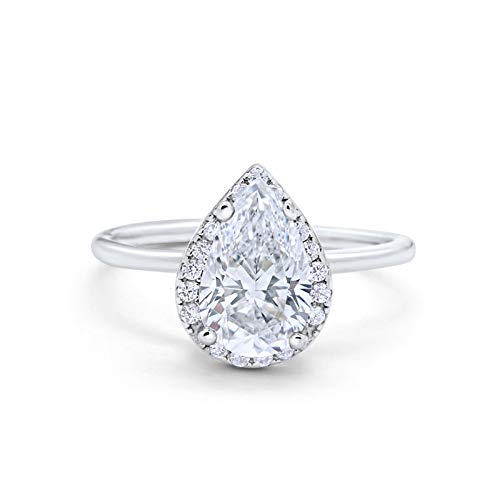 Teardrop Pear Cubic Zirconia Wedding Ring