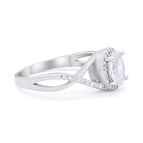 Infinity Shank Oval Engagement Ring Simulated CZ