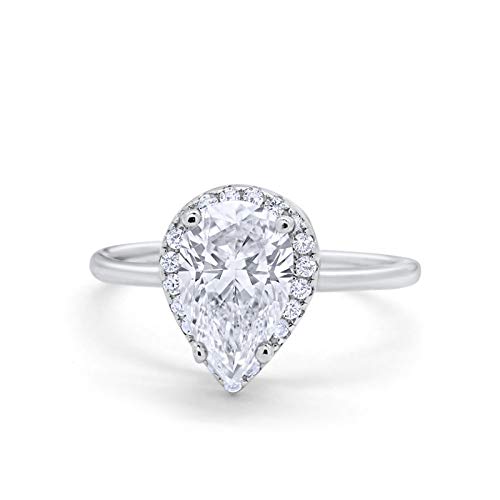 Teardrop Pear Cubic Zirconia Wedding Ring