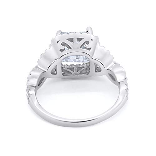 Cushion Cut Round Halo CZ Bridal Ring