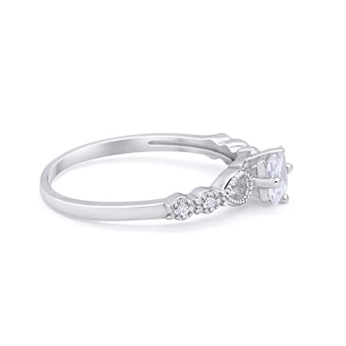 Petite Dainty Princess Cut Wedding Ring Simulated CZ