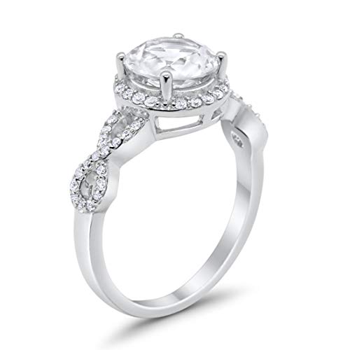 Halo Infinity Wedding Ring Simulated Cubic Zirconia