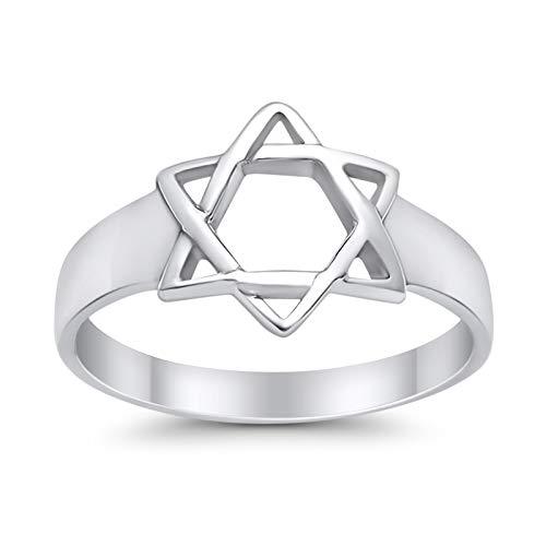 Jewish Star Ring Band Star of David Judaism