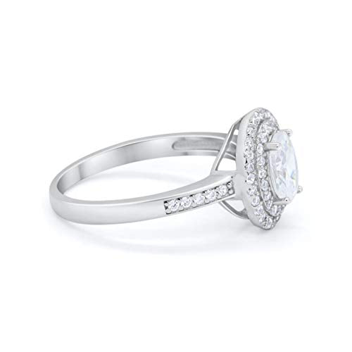 Art Deco Oval Wedding Ring Simulated Cubic Zirconia