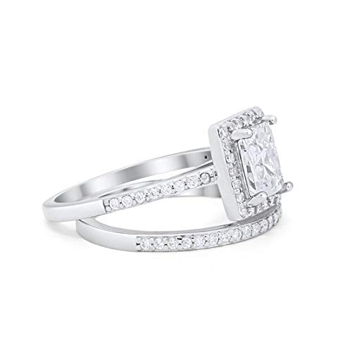 Radiant Cut Simulated CZ Engagement Ring