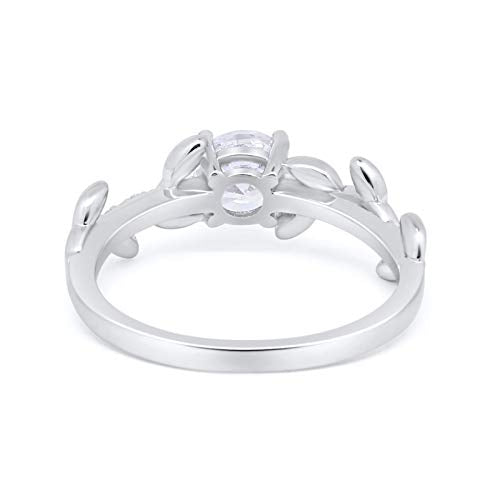 Floral Wedding Bridal Ring Simulated Cubic Zirconia