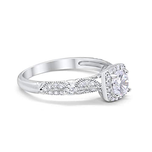 Halo Engagement Bridal Ring Simulated Cubic Zirconia