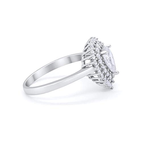 Teardrop Wedding Bridal Ring Simulated CZ