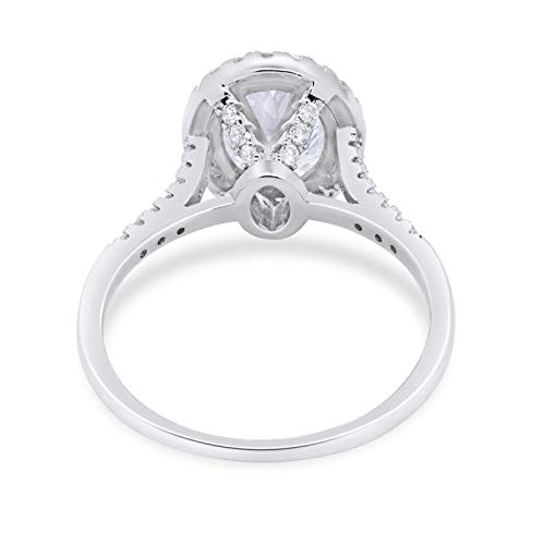 Art Deco Oval Wedding Bridal Ring Simulated CZ