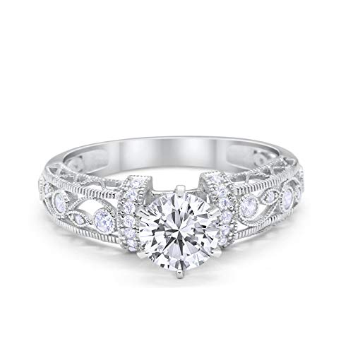 Art Deco Engagement Promise Ring Simulated Cubic Zirconia