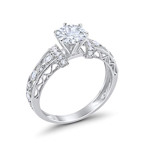 Art Deco Engagement Promise Ring Simulated Cubic Zirconia