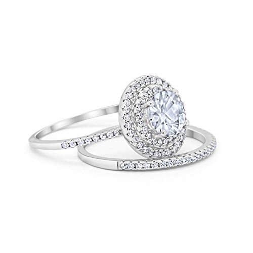 Double Halo Engagement Bridal Ring Simulated CZ