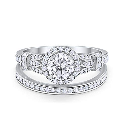 Two Piece Wedding Promise Ring Simulated Cubic Zirconia