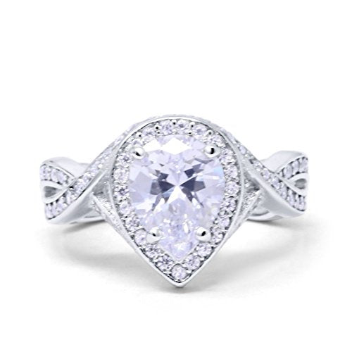 Teardrop Engagement Bridal Ring Simulated CZ