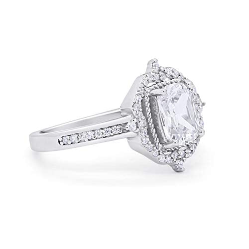 Halo Cut Round Simulated Cubic Zirconia Wedding Ring