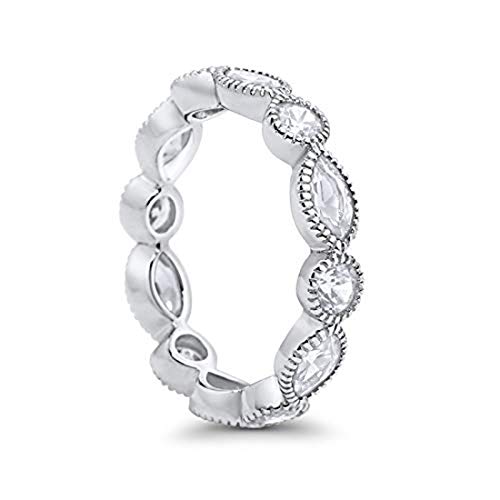 Eternity Style Ring Marquise Simulated Cubic Zirconia