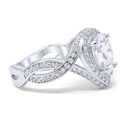 Teardrop Engagement Bridal Ring Simulated CZ