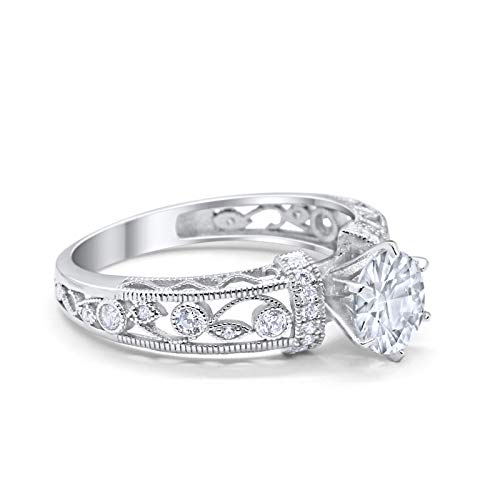 Art Deco Engagement Promise Ring Simulated Cubic Zirconia