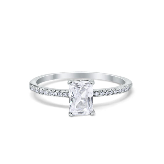 Art Deco Wedding Ring Simulated Cubic Zirconia