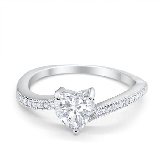 Heart Promise Wedding Ring Simulated Cubic Zirconia