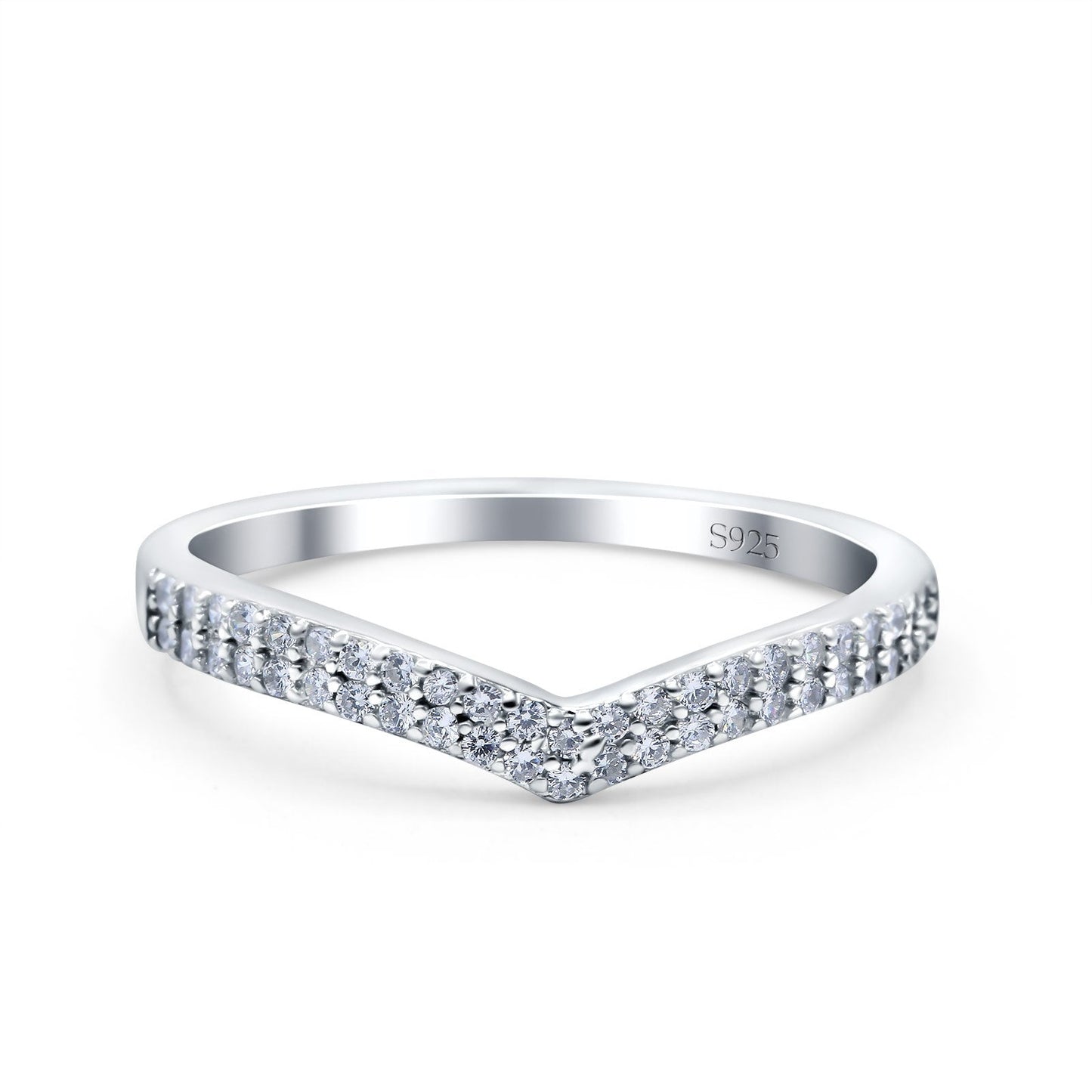 Half Eternity Ring Round Pave Simulated CZ Wedding Band