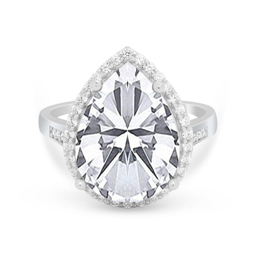 Teardrop Cocktail CZ Engagement Ring