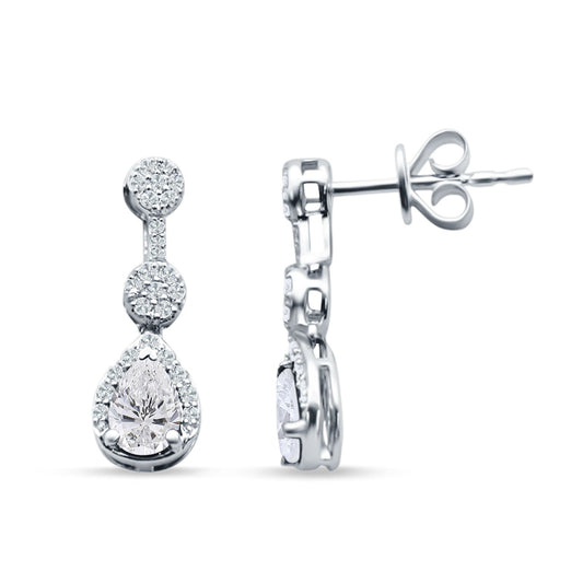 Drop Dangle Pear Stud Earrings Cubic Zirconia