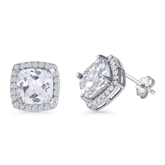 Cushion Cut Stud Earring