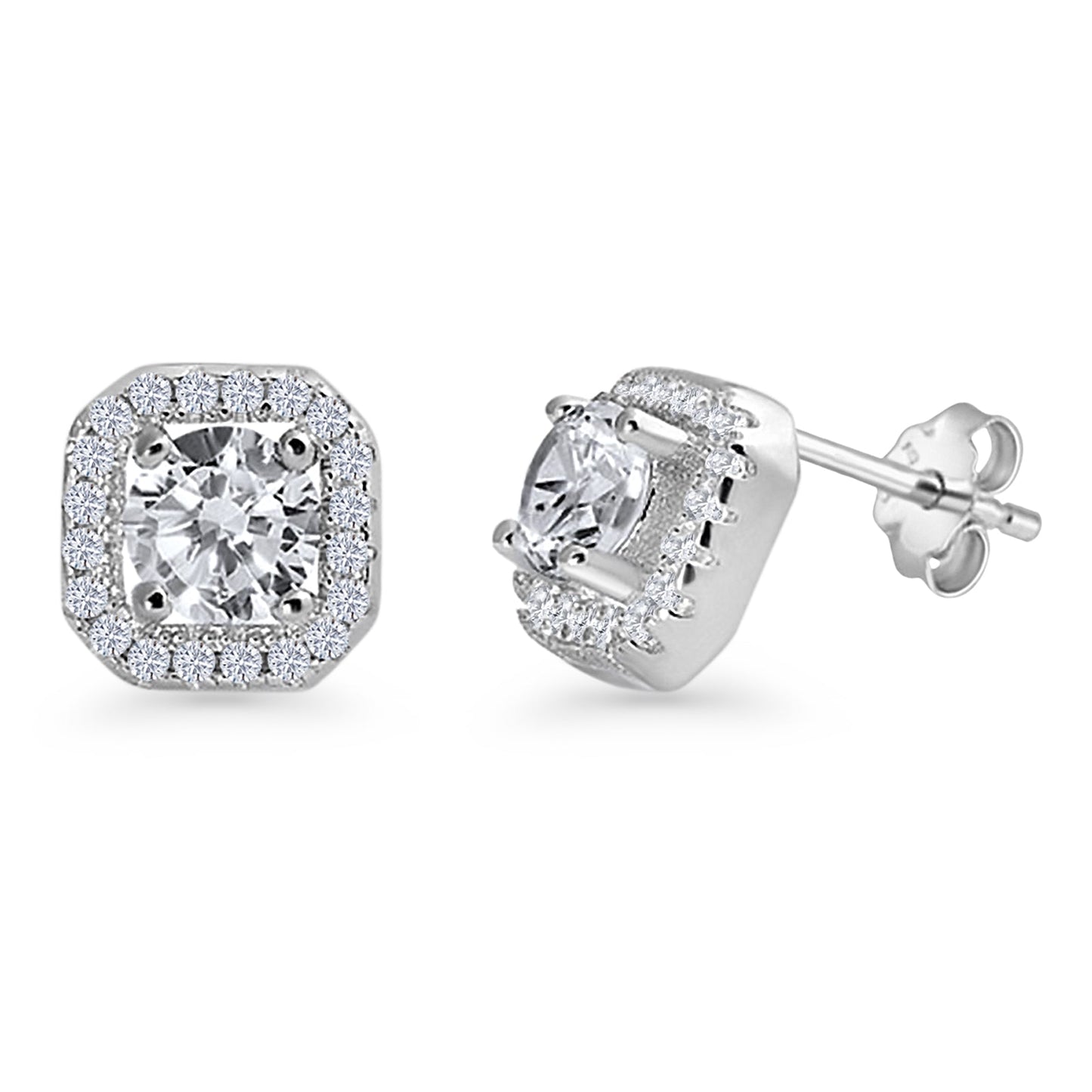 Cushion Cut Stud Earring