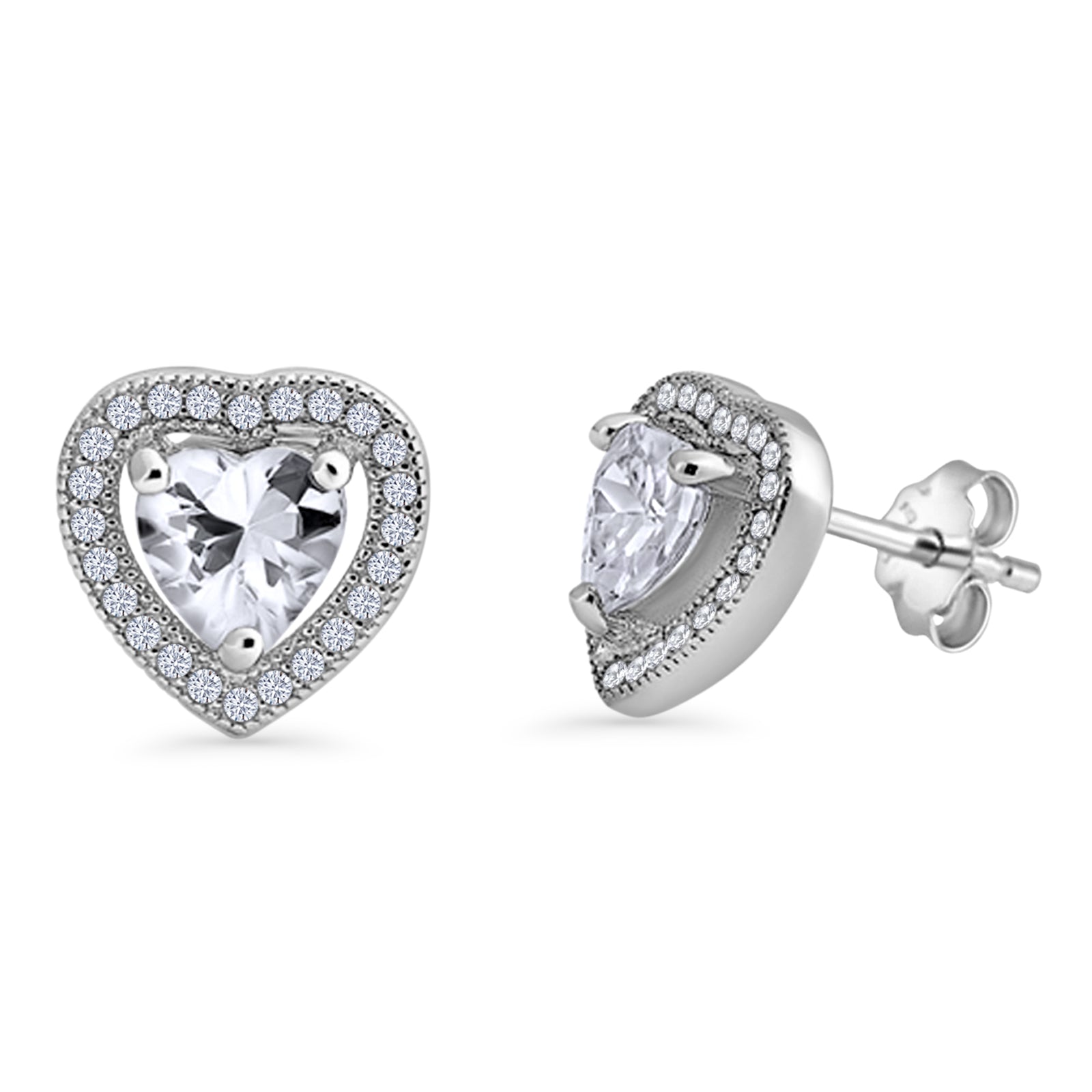 Heart Halo Stud Earring